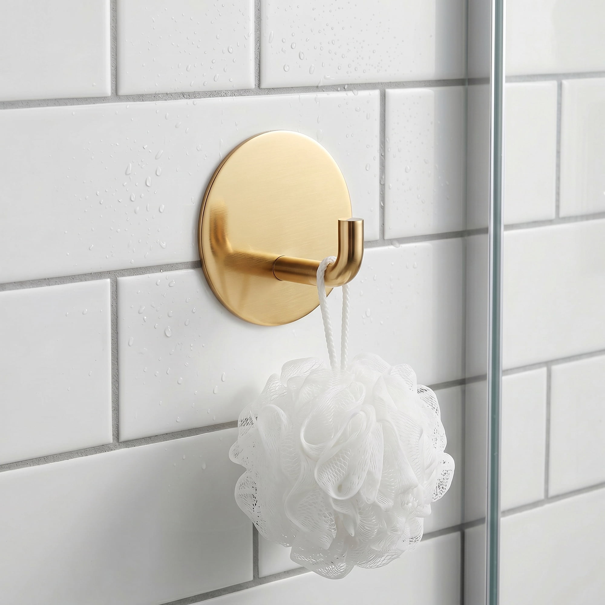 Unique Bargains 12Pcs Utility Hooks Metal Round Durable Wall Hooks Gold - Round