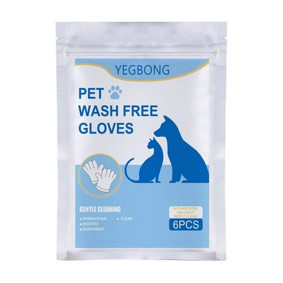 geerera 12Pcs Pet Cleaning Gloves, Disposable Massage Gloves for Cat & Dog Bathing, Grooming, Shedding Removal