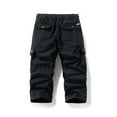 thumbnail image 3 of Mens 3/4 Cargo Shorts Below Knee Length Summer Quick Dry Peformance Hiking Fishing Shorts Lightweight Elastic Waist Drawstring Capri Short Pants Outdoor Wear, 3 of 5