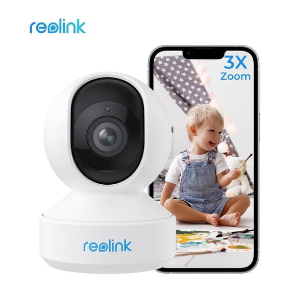 Reolink E1 Zoom 4K Wi-Fi 8MP Indoor PTZ Camera, 3X Optical Zoom, Auto Tracking, Night Vision, Crying/Pet Detection, 2-Way Audio
