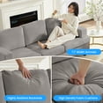thumbnail image 7 of BALUS Living Room Furniture Sets, Modern Chenille Couch and Loveseat Sets, Oversized Sectional Couch Sets with Deep Seat, Light Grey, 7 of 7