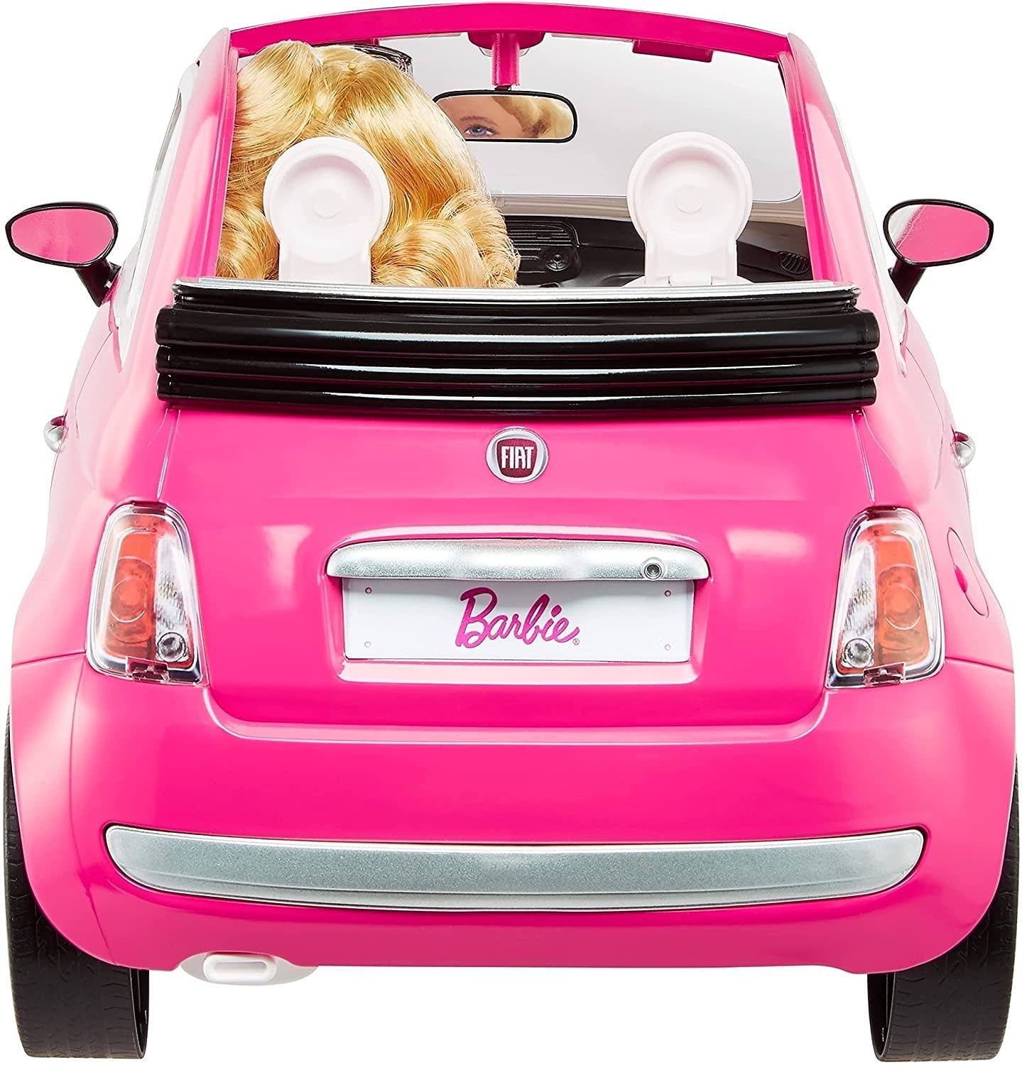 Barbie Fiat 500 Car and Doll Playset - Pink Convertible for Child's