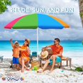 thumbnail image 6 of PMU Beach Umbrella 6 feet Opens to 72 inches Multicolor Beach Parasol with Carrying Sleeve for Beach, Patio and Outdoor Sun Protection Polyester Orange, Lime Green, Hot Pink and Medium Blue, 6 of 6