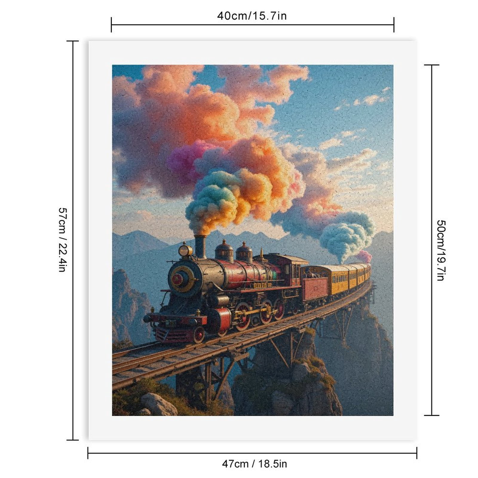 Paint By Numbers Kit for Adults Beginner - DIY Colorful Steam Train On Bridge Canvas Painting Kits for Adults, Frameless Paint By Number for Adults for Home Wall Decor 16x20 Inch