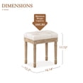 thumbnail image 3 of Dycanpo 16'' Upholstered Makeup Vanity Chair,Vintage Foot Stool,Beige and Wood, 3 of 9