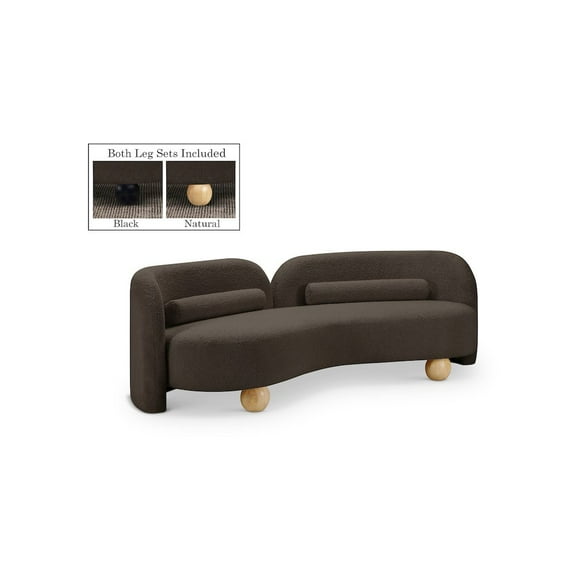 Meridian Furniture Daphne Brown Boucle Fabric Sofa