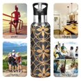 thumbnail image 7 of Yayeee 33oz Insulated Water Bottle Double Wall Stainless Steel with Flip Straw Lid, Classic Floral, 7 of 7