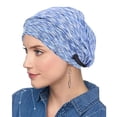 thumbnail image 3 of American Notions Women's  Blue Adjustable Satin Silk Lined Slouchy, Sleep Cap, Chemo Hat, Yoga Beanie, Baggi, Headcover for Teens, Adults, 3 of 4