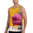 thumbnail image 2 of Fuzoiu Bright Pink Chair Print Men's Workout Tank Tops,Sleeveless Gym Shirt Quick Dry,Fitness Bodybuilding T-Shirt,Muscle Athletic Workout Tee-XX-Large, 2 of 7