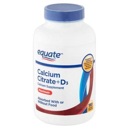Douglas Labs 180 Tablets - (2 Pack) Equate Calcium Citrate+D3 Coated Tablets, 180 Ct