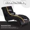 thumbnail image 4 of Muumblus Upholstered Chaise Lounge Indoor, Tufted Velvet Accent Chair with Wood Legs, Black, 4 of 8
