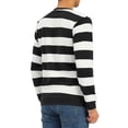 thumbnail image 3 of Lars Amadeus Men's Striped Sweatshirt Regular Fit Round Neck Long Sleeves Printed Pullover Sweatshirts M White Black, 3 of 7