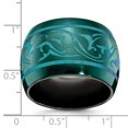 thumbnail image 2 of Edward Mirell Black Ti Anodized Teal Domed 16mm Band EMR248, 2 of 5