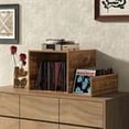 thumbnail image 2 of Kepooman Coffee Table, End Tables,Side End Table,Mid-century Record Player Stand with Power Outlet and Vinyl Divider-Rustic Brown, 2 of 10
