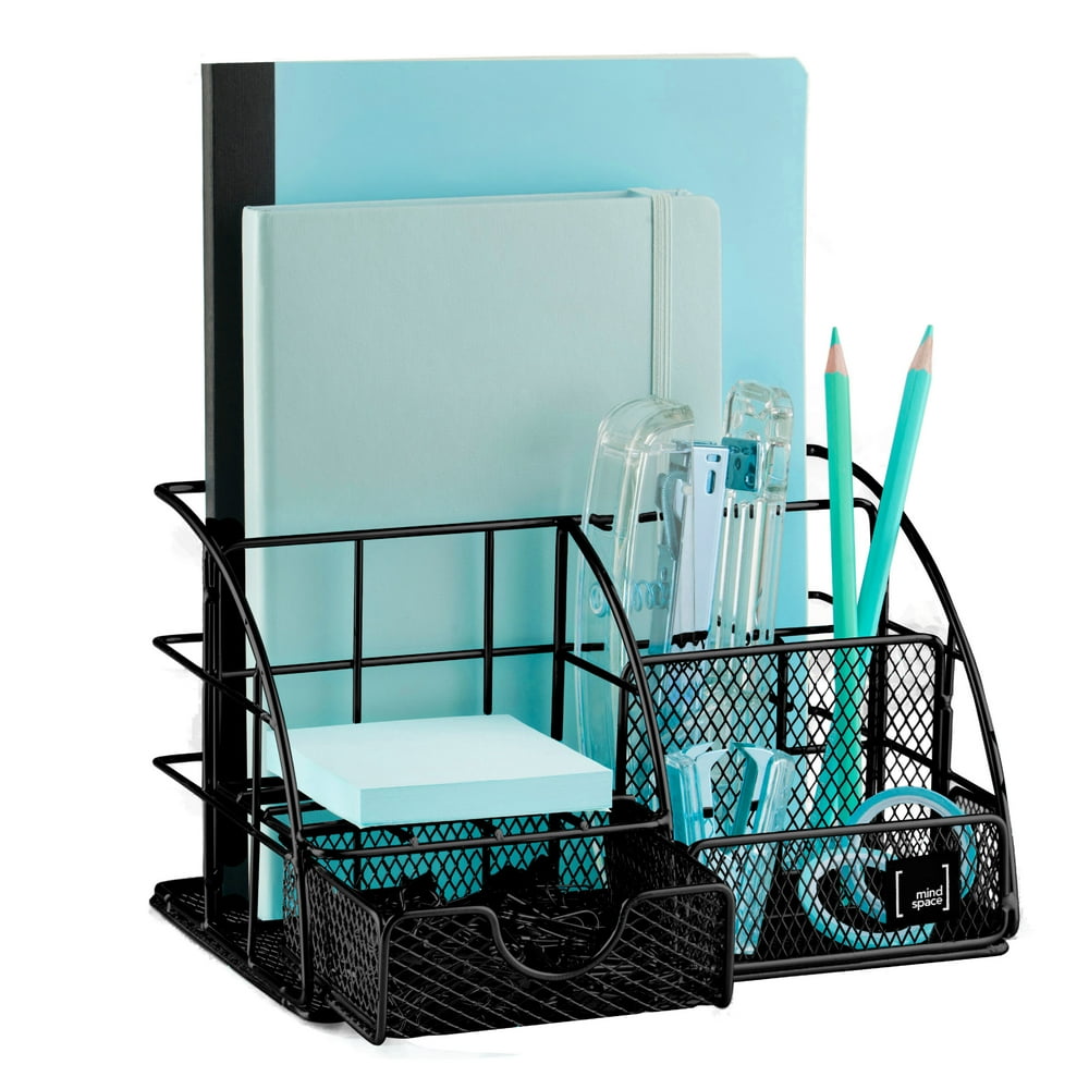 Mindspace Black Desk Organizer Home Office Desk Organizer with Drawer