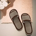 thumbnail image 4 of QIFULL Unisex House Slippers Open Toe Cotton 2 Pairs, 4 of 8