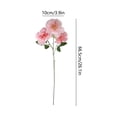 thumbnail image 3 of AUNVITO Artificial 3-Head Peony Flower Stalk Insert, Faux Silk Bloom Floral Pick for Home Vase Table Centerpiece Decor, 1pc, 3 of 6