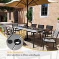 thumbnail image 7 of Pellebant 9 Pcs Gray Patio Set 8 Arm Chairs 1 Table with Umbrella Hole, 7 of 7