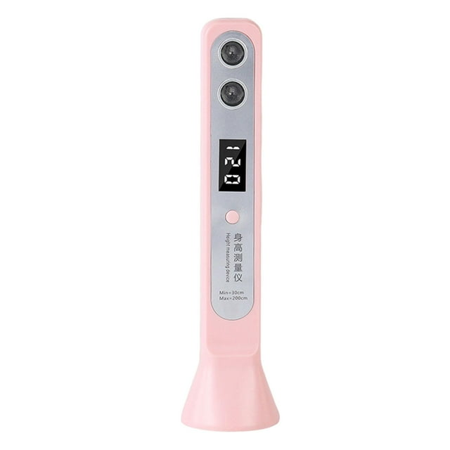 Medidor de altura digital, medidor de crecimiento, carga precisa, con pantalla LED, rosa