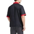 thumbnail image 6 of Unisex Short Sleeve Chef Coat, Waterproof Oil-Resistant Button Front Lightweight Kitchen Uniform for Men and Women Restaurant Hotel,Black L, 6 of 6