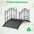 thumbnail image 3 of Gymax 3.9 ft Garden Metal Bridge Outdoor Arched Bridge w/Dual Patterned Side Rails, 3 of 10