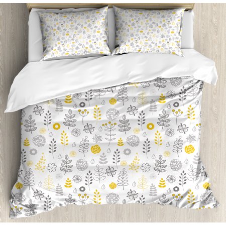 Modern Duvet Cover Set Nature Wild Forest Leaves Flowers Trees