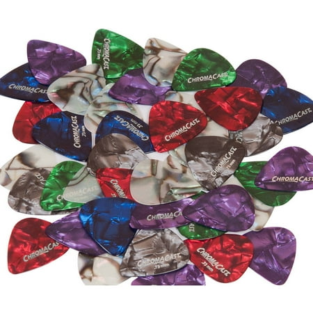 ChromaCast Pearl Celluloid Guitar Pick 48-Pack. Assorted Colors and (Best Guitar Picks For Speed)
