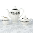 thumbnail image 2 of Stylish and Elegant 57 Pieces Bone China Dinnerware Set Service for 8 People - Wavy Black and Gold Mix and Match, Fiona, 2 of 7