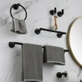 thumbnail image 3 of Hyasfey Towel Bar Storage Rack Bathroom Hardware Set Polished Surface Easy to Clean Fingerprint-Resistant Wall Mounted Towel Robe Holder, 3 of 8