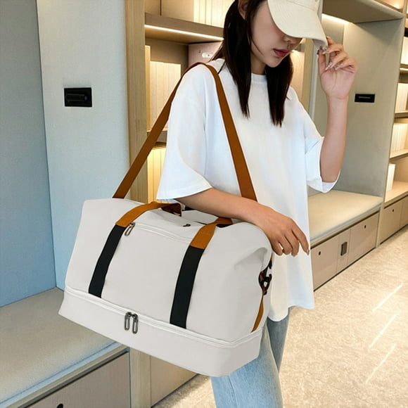 Bolsa de Viaje Plegable | Bolsa Ligera para Gimnasio de 30 L, Resistente Al Agua | Asas Resistentes y Correa Ajustable | Bolsa de Fin de Semana Compacta y Plegable para Mujer | Equipaje para Deportes