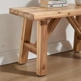thumbnail image 5 of 30" Entryway  Farmhouse Narrow Dining  Shoe Rack Small Wooden Benches Holds up to 300lbs for Hallway Living Room Dining Room Bedroom，1 Tier, Natural, 5 of 8