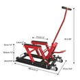thumbnail image 2 of Jopath Hydraulic Motorcycle Lift Jack, 1500 lb Capacity Steel ATV Lifts Stand Hoist with Wheels and Handle for ATV Scissor Lift Jack Portable Motorcycle Lift Table with 4 Casters Red, 2 of 8