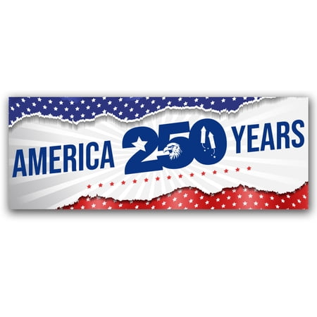 Magnet Me Up America 250 Years Car Magnet 3"x8" 1776 2026 USA Crafted in the USA