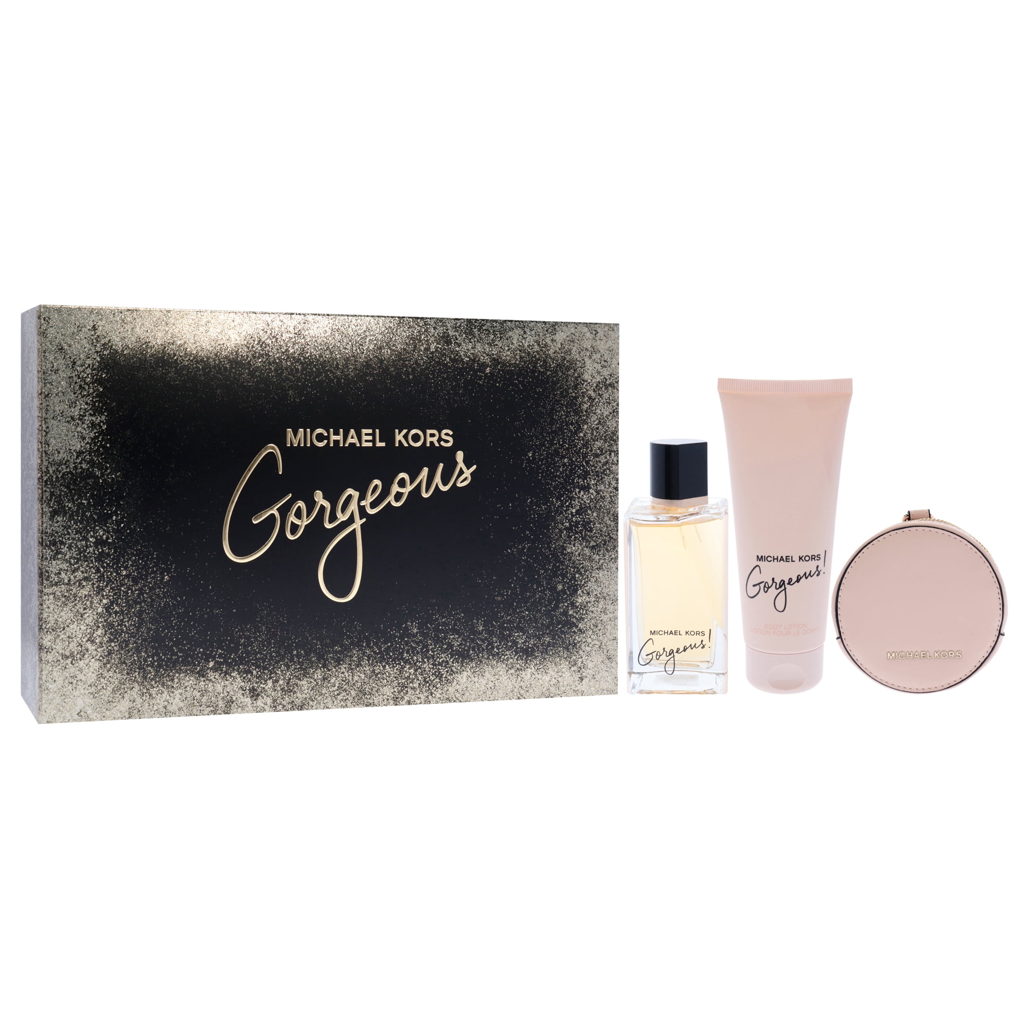 Michael Kors Gorgeous , 3 Pc Gift Set 3.4oz EDP Spray, 3.4oz Body