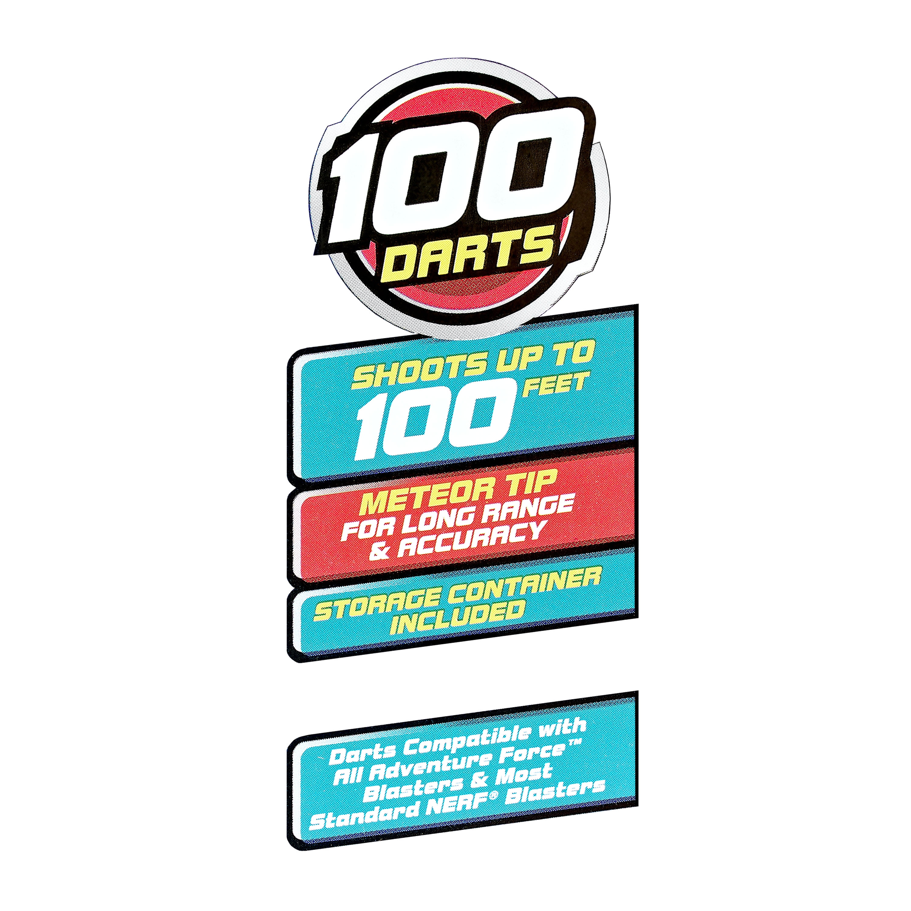 AF Meteor Darts Refill, 100 pack, Indoor/Outdoor, Compatible with All AF and Most Nerf Blasters