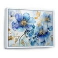 thumbnail image 2 of Designart "Ornate Blue And Gold Violets" Violets Floater Framed Canvas Art Print, 2 of 5