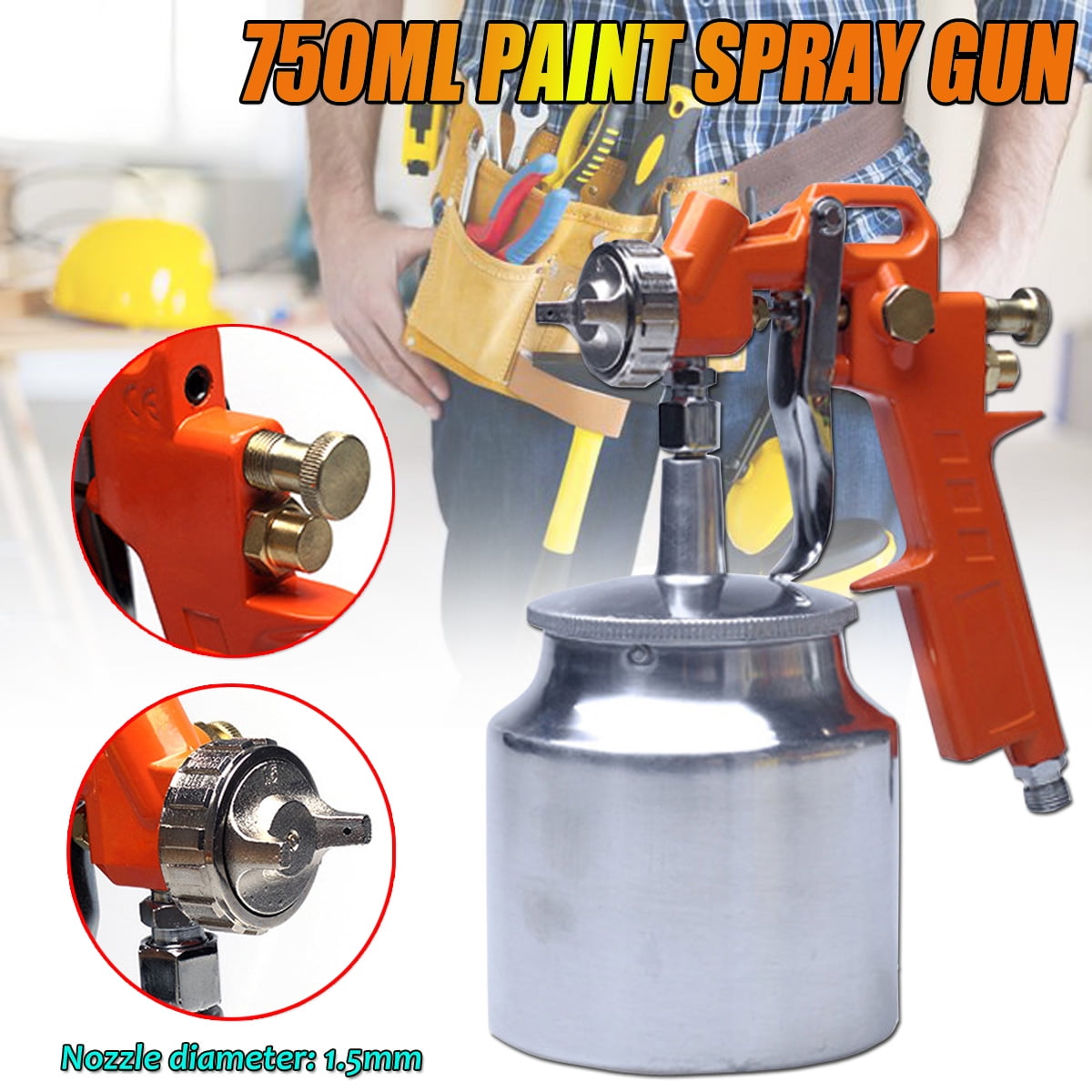 1.5mm 750ml Paint Spray Gun High Power Household Electric Paint Sprayer