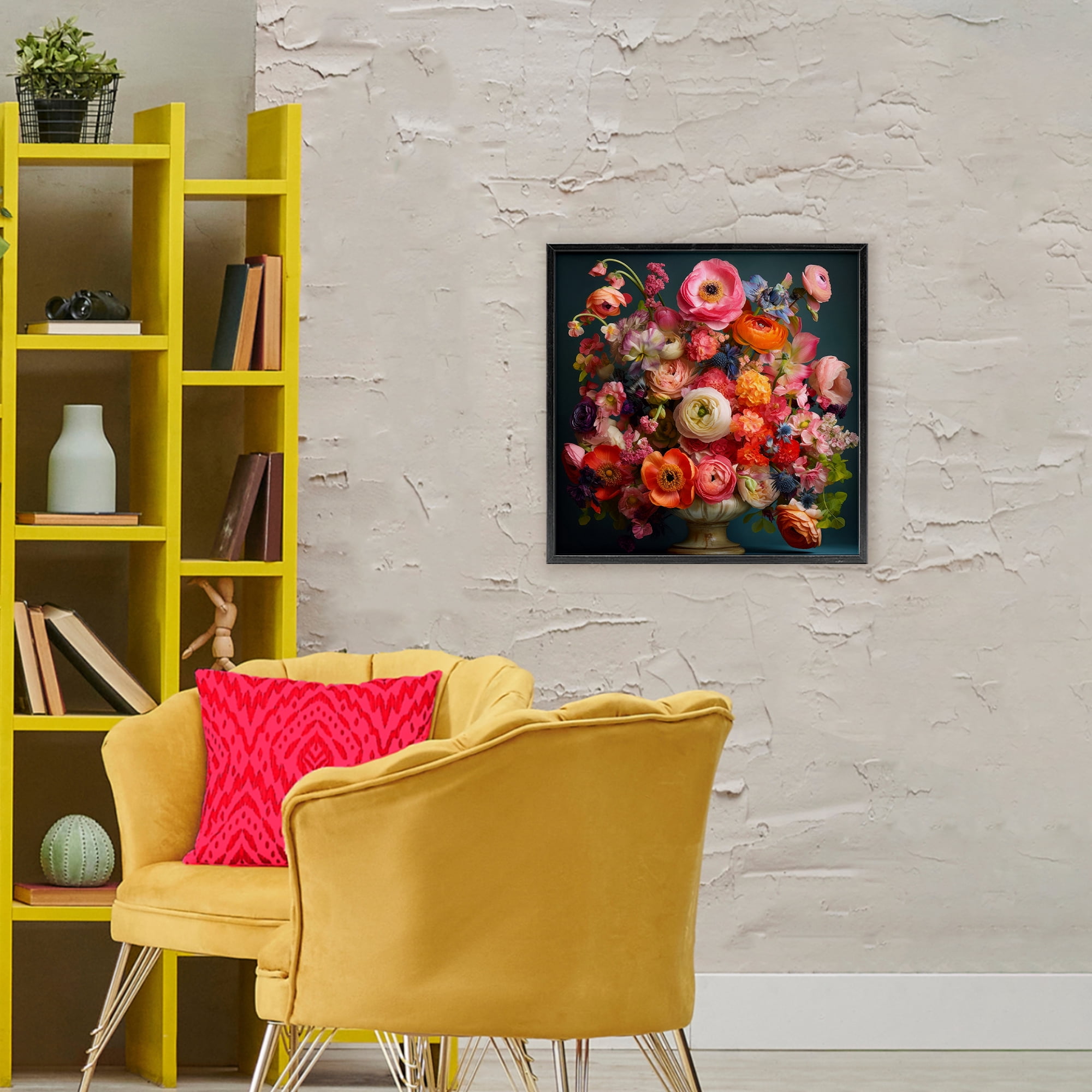 Stupell Industries Harmonious Mixed Peonies Black Framed Giclee Art, design by Lazar Studio