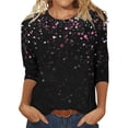 thumbnail image 2 of TANGNADE Women's Sequin T Shirt Design Three Sleeved Round Neck Fashion Top, Yellow 4XL, 2 of 3