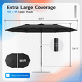 thumbnail image 2 of YODOLLA 15 Ft Patio Double Sided Umbrella Large Outdoor Umbrella - Black, 2 of 9