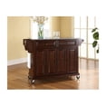 thumbnail image 3 of HomeStock Urban Upmarket Full Size Kitchen Cart with Stainless Steel Top, Black, Tiered Shelf, 18 x 52 x 36 inches, Modern Mobile Kitchen Cart, Adjustable Shelved Storage Behind Doors-Color:Mahogany,S, 3 of 6