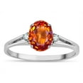 thumbnail image 2 of Star K � Oval 8x6 Simulated Orange Mexican Fire Opal Split Shank Three Stone Engagement Promise Ring, 2 of 9