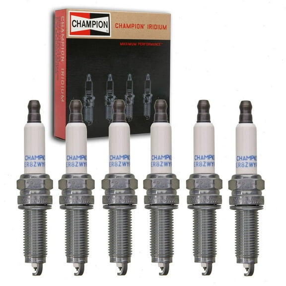 6 pc Champion Iridium Spark Plugs compatible with Dodge Durango 3.6L V6 2016-2020