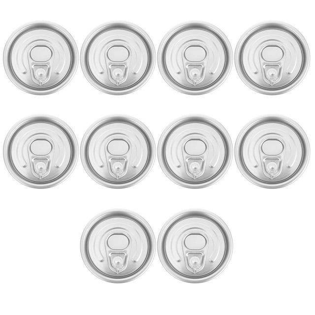 10pcs Can Lid Covers Soda Can Pulling Ring Protector Cover Lid Aluminum Open Lids Full Open Can Sealing Lids For Beer Soda Beverage Cans Wide Mouth Can Lids Silver