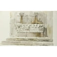 thumbnail image 2 of Abraham-Louis-Rodolphe Ducros 14x11 Gold Ornate Wood Frame and Double Matted Museum Art Print Titled - Old Sarcophagus as a Fountain in Messina (1778), 2 of 4
