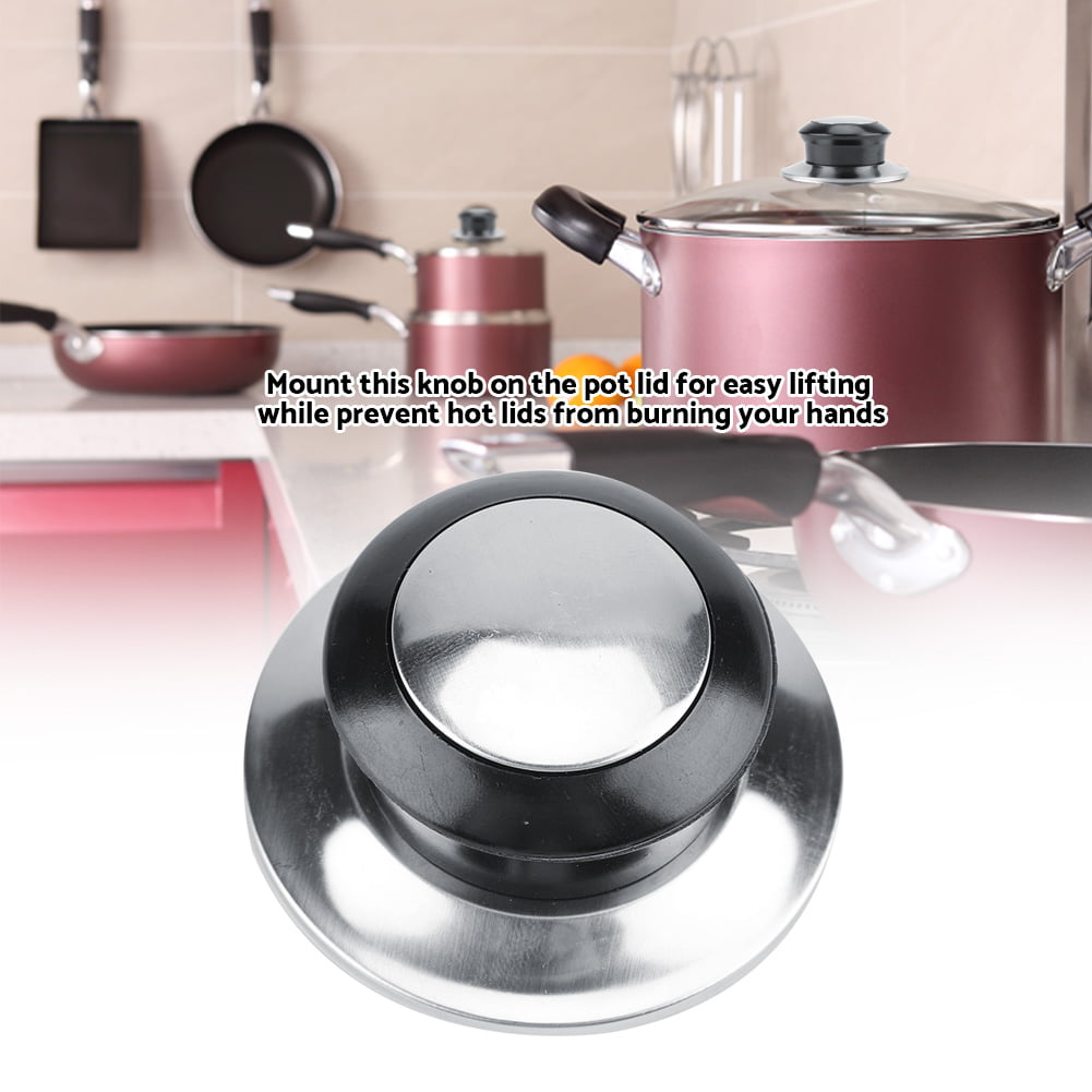 2 Pcs Black Pot Lid Replacement Knobs with Screw Cookware Lid Top Holding Handles Pan Lid Hardware Parts for Universal Pot Lid 
