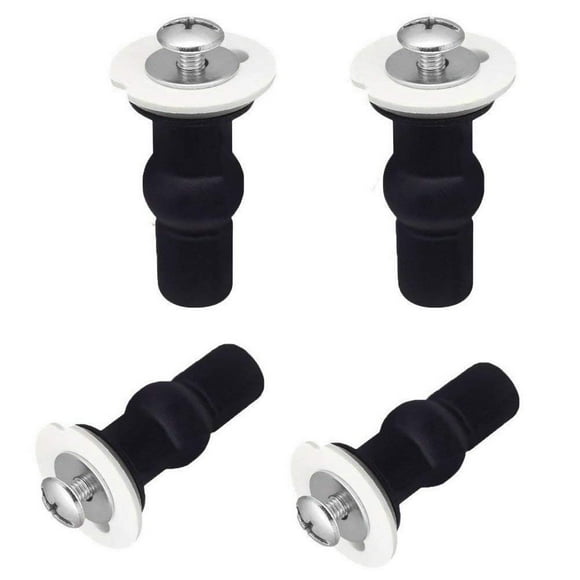 Selftek 4 Pack Toilet Seat Bolts Hinge Bolt Screws Toilet Seat Fixings Fix Expanding Rubber Top Nuts Screws Mount Seat Hardware Replacement Parts Kit (For 14-16Mm Hole Toilet Seats)