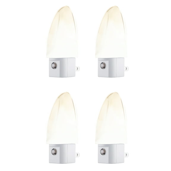 Lights by Night Always On LED Night Light 4-Pack, White, 11377