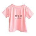 thumbnail image 4 of Ketyyh-chn99 Girls' Basic Short Puff Sleeve Round Neck Cotton T-Shirt 4Th of July Girls Shirts Summer T Shirt Short Sleeve USA Flag Print Cute Tops Fashion Blouses Outfits Size for 6-7 Years,Pink, 4 of 5