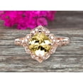 thumbnail image 6 of Milgrain 7mm Cushion Cut Champagne Diamond Moissanite Engagement Ring 2.05 Carat Glaring Wedding Ring 10k Rose Gold Floral Art Deco, 6 of 6